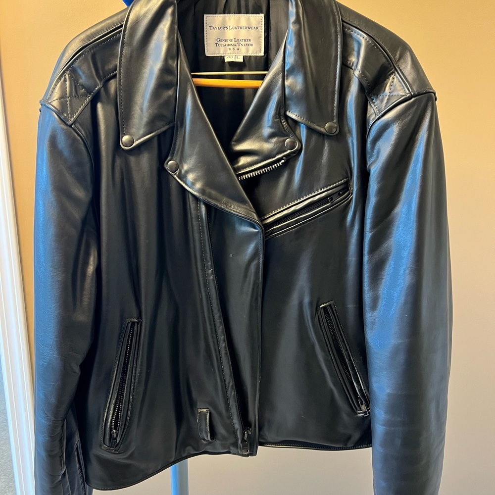Black Pittsburgh Cowhide Leather Motorcycle Jacket